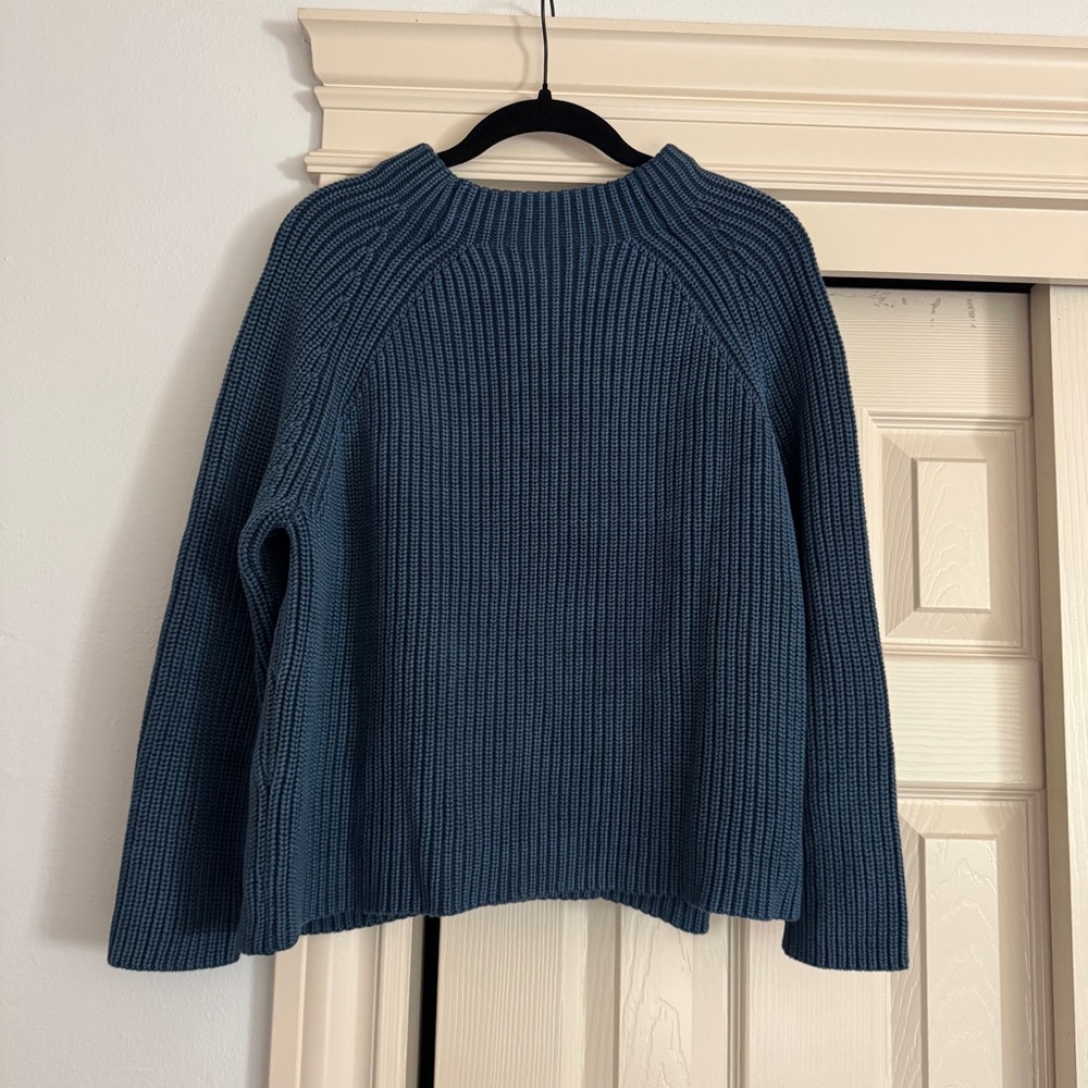 Demylee Blue Cotton Knit Women's Sweater